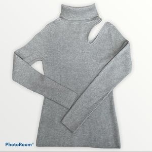 Love Token Turtleneck With Shoulder Cutout